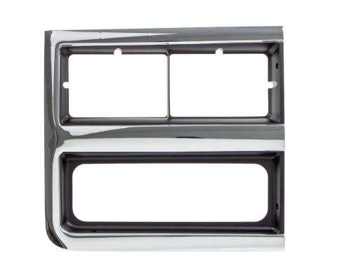 AMD Premium Headlight Bezel, RH, Chrome/Dark Gray (Dual Headlights), 89-91 Chevy R/V Blazer Suburban & 1-Ton Trucks 145-4389-4R