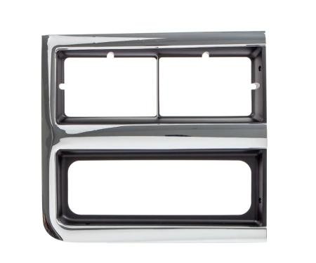 AMD Premium Headlight Bezel, RH, Chrome/Dark Gray (Dual Headlights), 89-91 Chevy R/V Blazer Suburban & 1-Ton Trucks 145-4389-4R