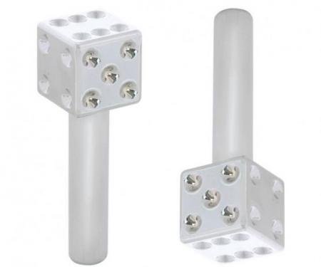 United Pacific Chrome Dice Door Lock Knobs (2Pc/Set) 70049