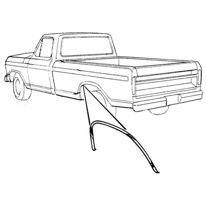 Dennis Carpenter Wheel Opening Molding - 1973-79 Ford Truck, 1978-79 Ford Bronco D3TZ-9929165-A
