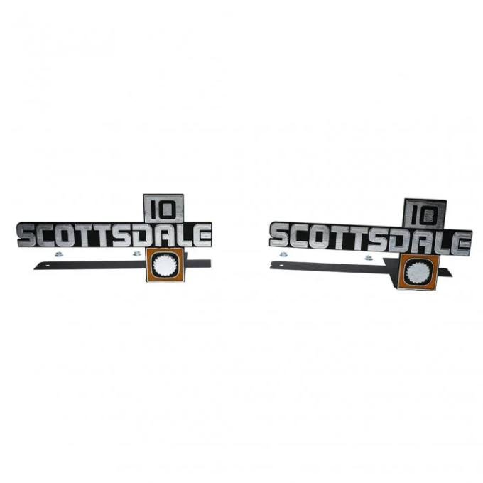 AMD Fender Emblems, Scottsdale 10, Pair, 81-87 Chevy CK Truck T-9908
