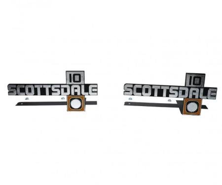 AMD Fender Emblems, Scottsdale 10, Pair, 81-87 Chevy CK Truck T-9908