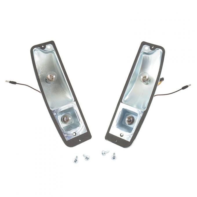 Dennis Carpenter Taillight Housings Kit - 1964-72 Ford Truck, 1967-77 Ford Bronco C7UZ-13434-PR