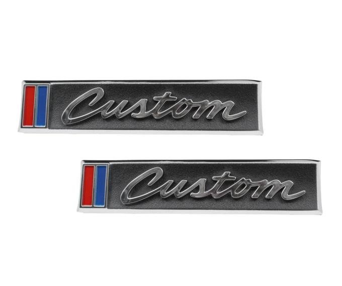 AMD Door Emblems, &quotCustom", Pair, 68 Chevy C/K Pickup Truck Suburban T-9550