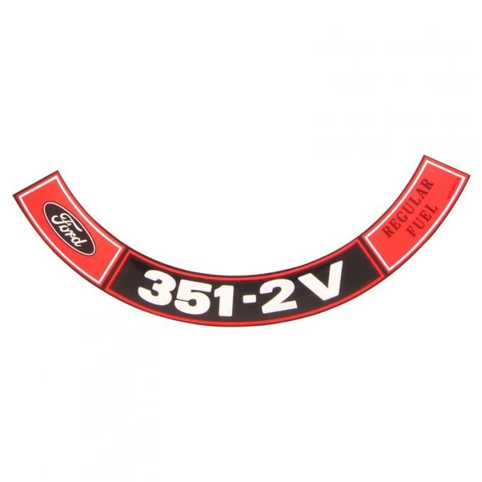 Dennis Carpenter Decal - Air Cleaner - 351-2V - 1970-71 Ford Truck, 1970-71 Ford Car   DF-184