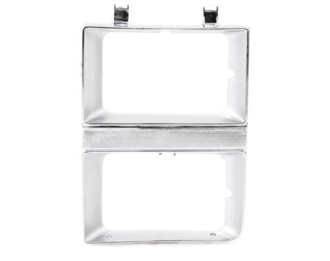 AMD Headlamp Bezel, Chrome, Dual Headlight, LH, 81-82 Chevy GMC C/K Pickup Blazer Jimmy Suburban X145-4081-3L