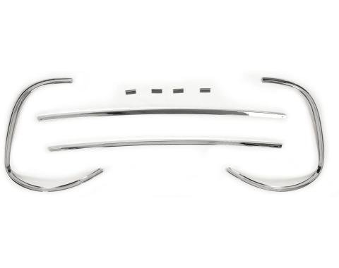 Golden Star 1955-1959 Chevy C10 P/U Front Window Moulding 4 Piece Set Stainless Chrome WS07-55S