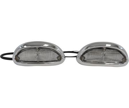 Golden Star 1955 Chevy All Parking Light Assembly Pair PL13-55P