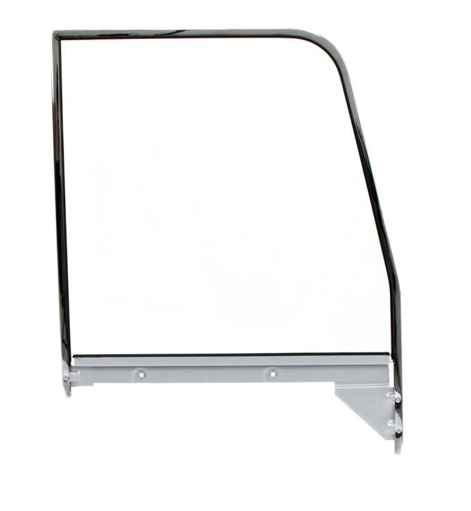 AMD Door Glass Assembly w Chrome Trim, Clear, RH, 55-59 Chevy GMC Truck X550-4055-1R