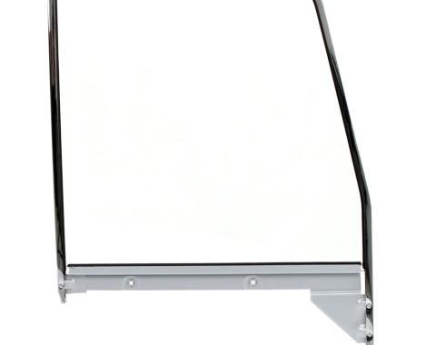 AMD Door Glass Assembly w Chrome Trim, Clear, RH, 55-59 Chevy GMC Truck X550-4055-1R