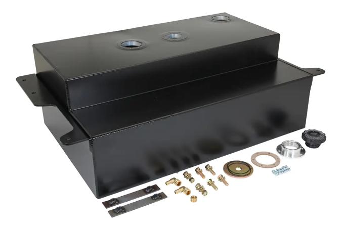Classic Performance 20 Gal Black Carbureted & Fuel Injection Ready Aluminum Bed Standard Fuel Tank for a 1955-59 Chevy/GMC Truck 5559AGT-20BSHB