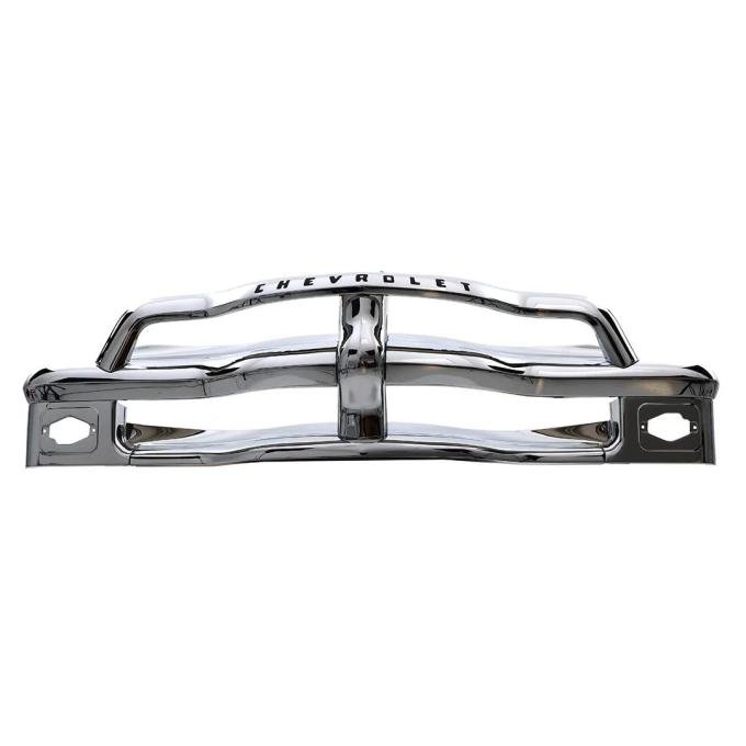 AMD Grille Assembly, Chrome with Black Lettering, 54-55 Chevy Pickup Truck Suburban X150-4054-C