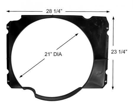 Dennis Carpenter Fan Shroud - Radiator - 360, 390 - 1975-76 Ford Truck D4TZ-8146-A