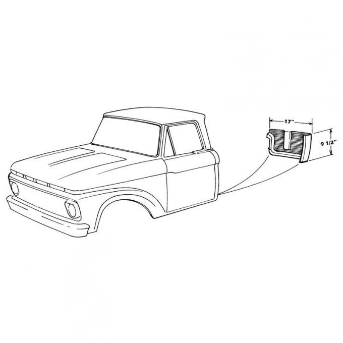 Dennis Carpenter Cab Corner Lower Rear Repair Panel - 1961-66 Ford Truck     C1TZ-8140303-S