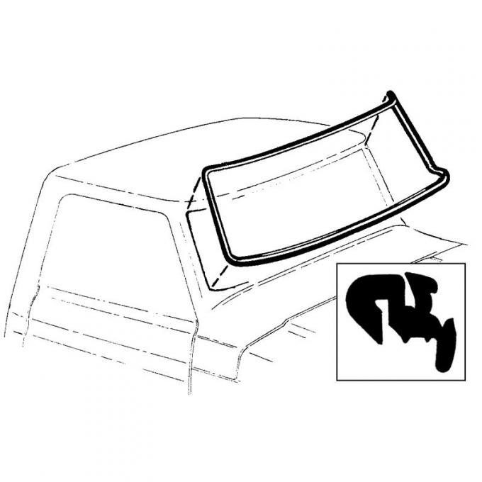 Dennis Carpenter Windshield Seal - with Groove for Narrow Flexible Chrome - 1977-79 Ford Truck, 1978-79 Ford Bronco D7TZ-1003110-B