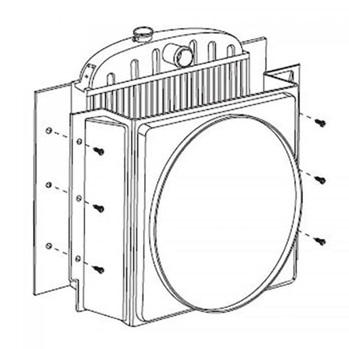 Vintage Air 1955-59 Chevrolet Pickup Fan Shroud Kit V8 with 6-Cyl Core Support 370050