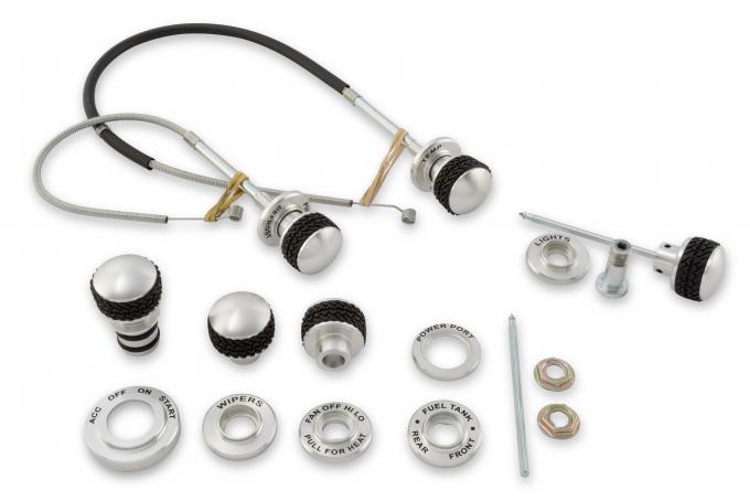 Scott Drake 1966-1977 Ford Bronco 1968-77 Bronco Billet Dash Knob and Bezel Master Kit C8TZ-10852-MKBL