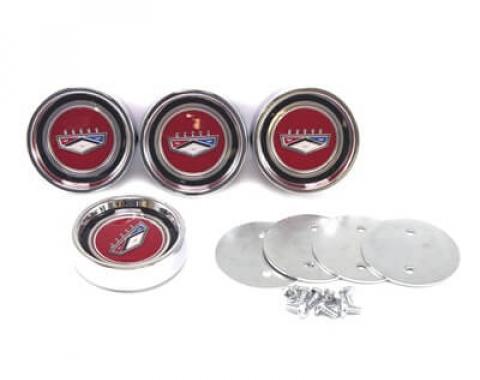 Scott Drake 1966 Falcon/Fairlane Styled Steel HubCap Set C6BZ-1130-W