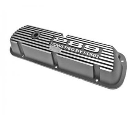 Scott Drake 1964-1968 Ford Mustang 289 Aluminum Valve Covers Black Powder Coat 6A582-289