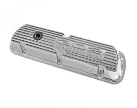 Scott Drake 1968-1973 Ford Mustang 302 Polished Aluminum Valve Covers 6A582-302P