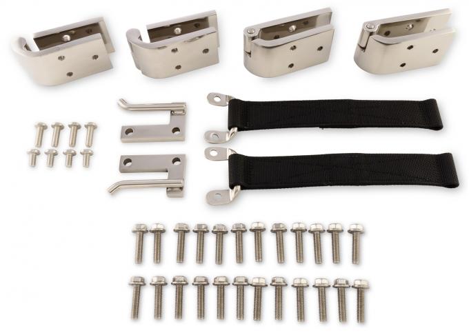 Scott Drake 1966-1977 Ford Bronco Removable Stainless Steel Door Hinge Kit C6TZ-9722800-SK