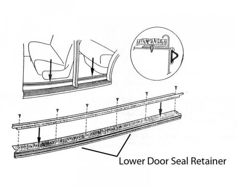 Dennis Carpenter Door Seal Retainer - 4 Door Front - 1941-48 Ford Car 11A-7313224-PR