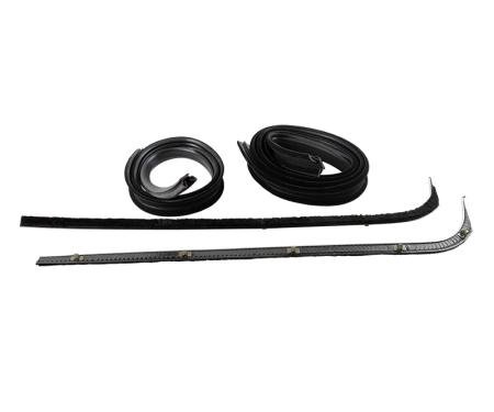 Dennis Carpenter Door Glass Anti-Rattler Kit - with Stainless Bead - 1967-71 Ford Truck C7TZ-8121460-SS