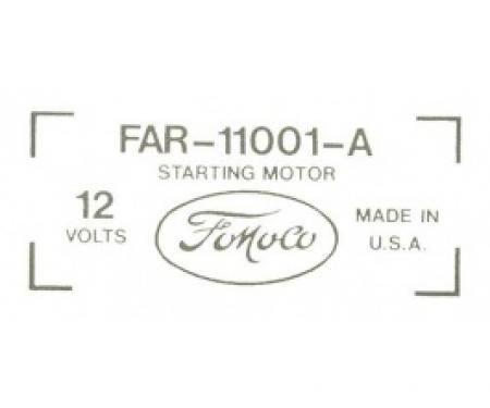 Ford Thunderbird Starter Decal, 352 V8, FAR-11001-A, 1956-60