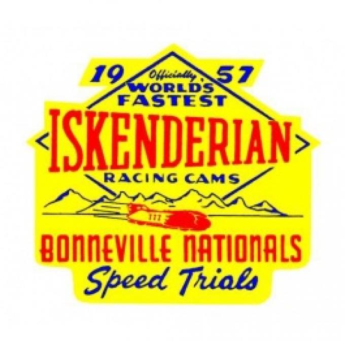 Window Decal, Bonneville Iskenderian Cams, 1957