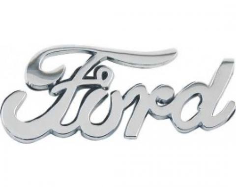 Ford Script Emblem, Chrome Plated, Peel & Stick Type, 3 Long X 1/2 High