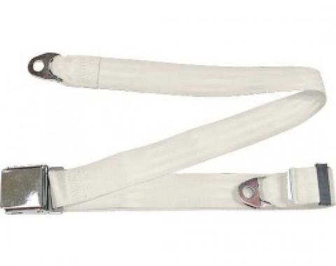 Seatbelt Solutions 1949-1979 Ford | Mercury Lap Belt, 74" with Chrome Lift Latch 1800749000 | White