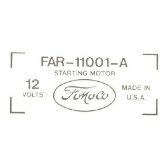 Ford Thunderbird Starter Decal, 352 V8, FAR-11001-A, 1956-60