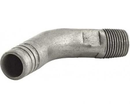 Ford Thunderbird Heater Hose To Water Pump Elbow, 3/8 Thread, 20 Degree Bend, 1955-60