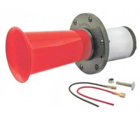 Ah-ooh-gaa Horn, 12 Volt, Chrome Motor Cover, Red Projector