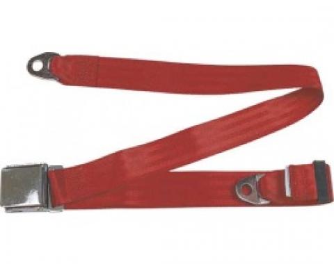 Seatbelt Solutions 1949-1979 Ford | Mercury, Lap Belt, 74" with Chrome Lift Latch 1800602006 | Flame Red