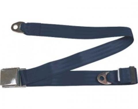 Seatbelt Solutions 1949-1979 Ford | Mercury Lap Belt, 74" with Chrome Lift Latch 1800744004 | Dark Blue