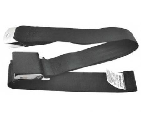 Ford Thunderbird Seat Belt, 60 Inches Long, Black With Black Wrinkle Finish Buckle