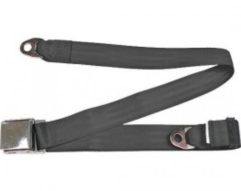 Seatbelt Solutions 1949-1979 Ford | Mercury, Lap Belt, 74" with Chrome Lift Latch 1800746009 | Charcoal