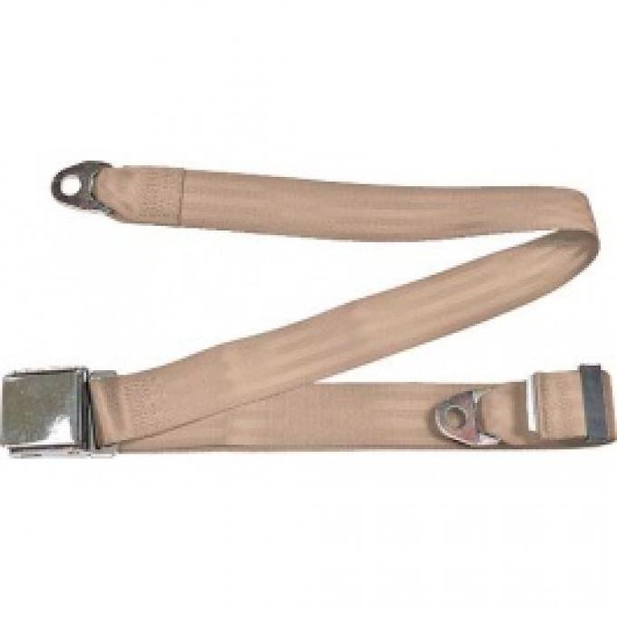 Seatbelt Solutions 1949-1979 Ford | Mercury, Lap Belt, 74" with Chrome Lift Latch 1800603009 | Desert Tan