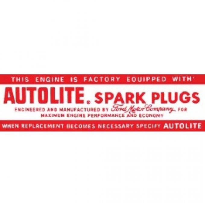 Ford Thunderbird Air Cleaner Decal, Autolite Spark Plug, 1965-66