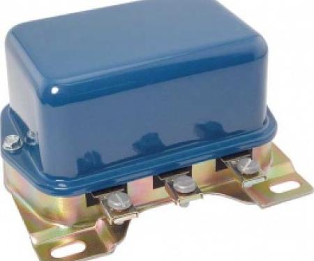 Ford Thunderbird Voltage Regulator, 12 Volt, 25 Or 30 Amp, Blue Cover, 1956-57