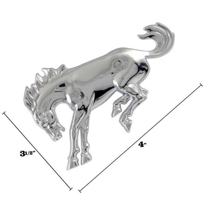 Dennis Carpenter Emblem - Bronco Horse - Universal - Peel & Stick Application - Chrome - 1966-96 Ford Bronco, 2021-22 Ford Bronco E2TZ-16228-C