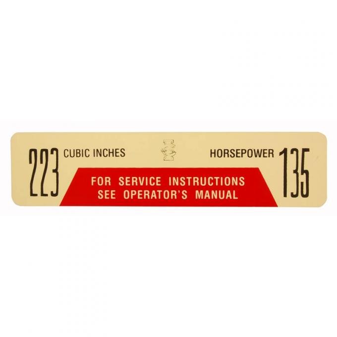 Dennis Carpenter Decal - Air Cleaner - 223/135 H.P. - 1961-64 Ford Truck     DF-487