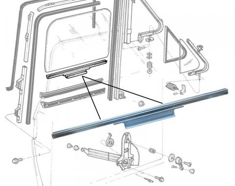 Dennis Carpenter Door Glass Lift Channel - 1967-72 Ford Truck C7TZ-8121458-A