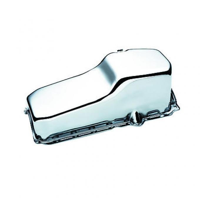 Chrome Plated Engine Oil Pan, Small Block, 283-350, 1986-2002