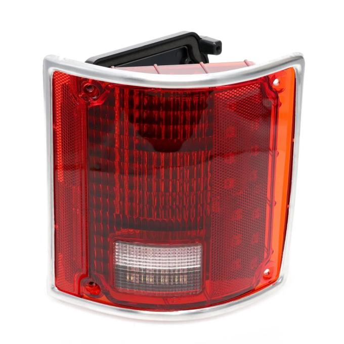 AMD Tail Light Assembly, Red Lens, 56 Red Sequential LED, Chrome Trim, RH, 73-91 Chevy GMC Squarebody Fleetside Truck Blazer Jimmy Suburban X950-4073-3ER