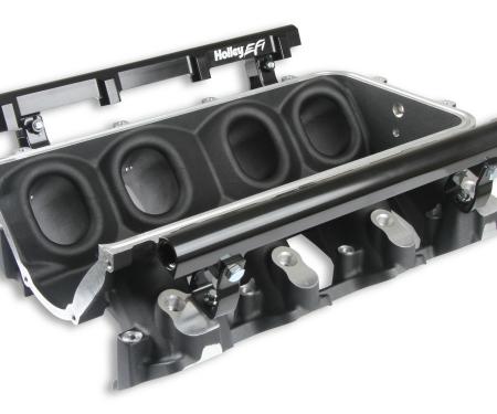 Holley EFI Holley Ultra Lo-Ram Manifold Base and Fuel Rails Single Fuel Injector GM LS3/L93 300-672BK