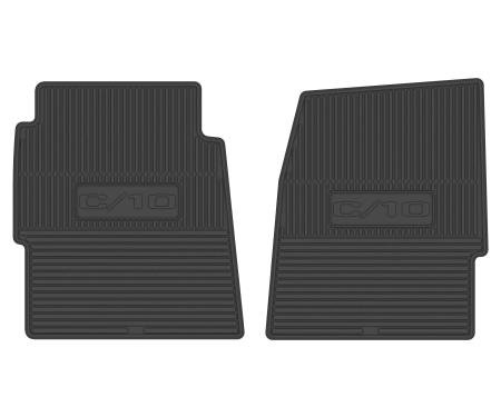 Legendary Auto Interiors 67-72 Chevrolet Truck Vinyl Floormats w/ C/10 Logo (2pc) - Black FMTR0002001001