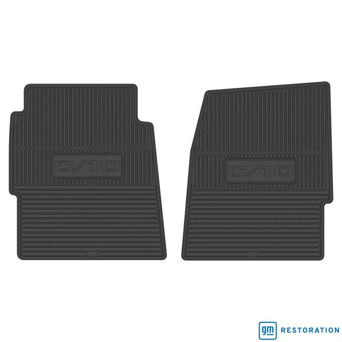 Legendary Auto Interiors 67-72 Chevrolet Truck Vinyl Floormats w/ C/10 Logo (2pc) - Black FMTR0002001001