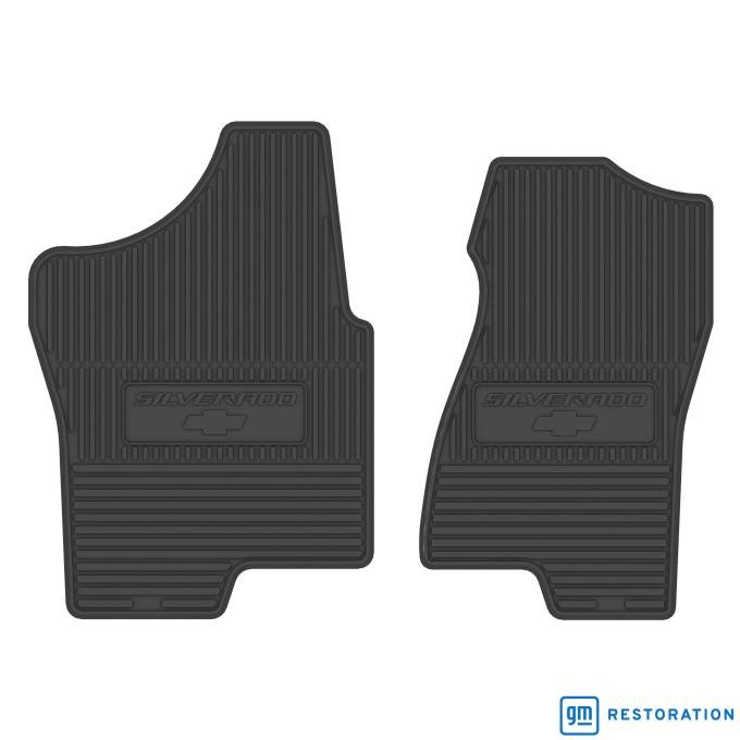 Legendary Auto Interiors 99-06 Chevrolet Truck Vinyl Floormats w/ Silverado Logo (2pc) - Black FMTR0008006001